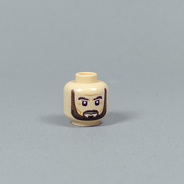 JONAK Toys UV Printed Heads- Bearded Soldier (Light Nougat) [x20 Heads Per Batch]