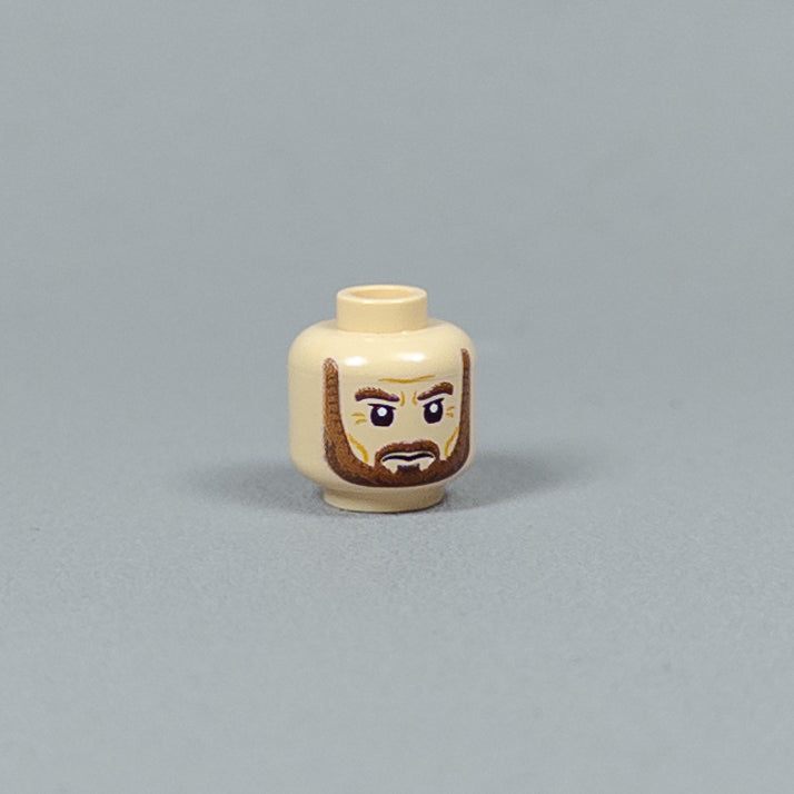 JONAK Toys UV Printed Heads- Bearded Soldier (Light Nougat) [x20 Heads Per Batch]