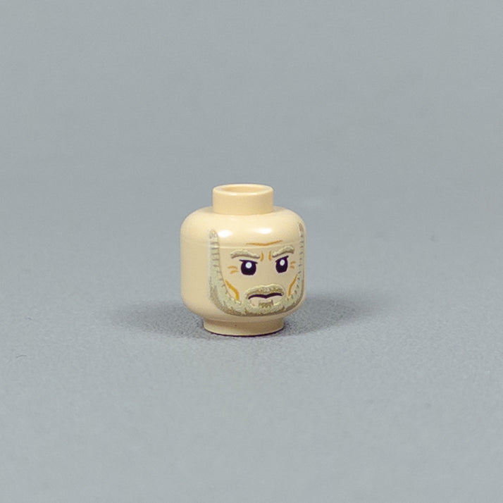 JONAK Toys UV Printed Heads- Bearded Soldier (Light Nougat) [x20 Heads Per Batch]
