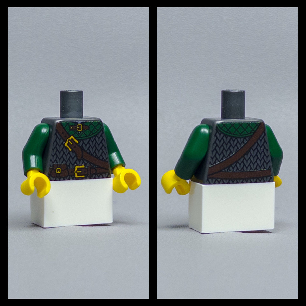JONAK Toys UV Printed Torso- Scale Mail (Pearl Dark Grey & Dark Green) [x20 Torsos Per Batch]