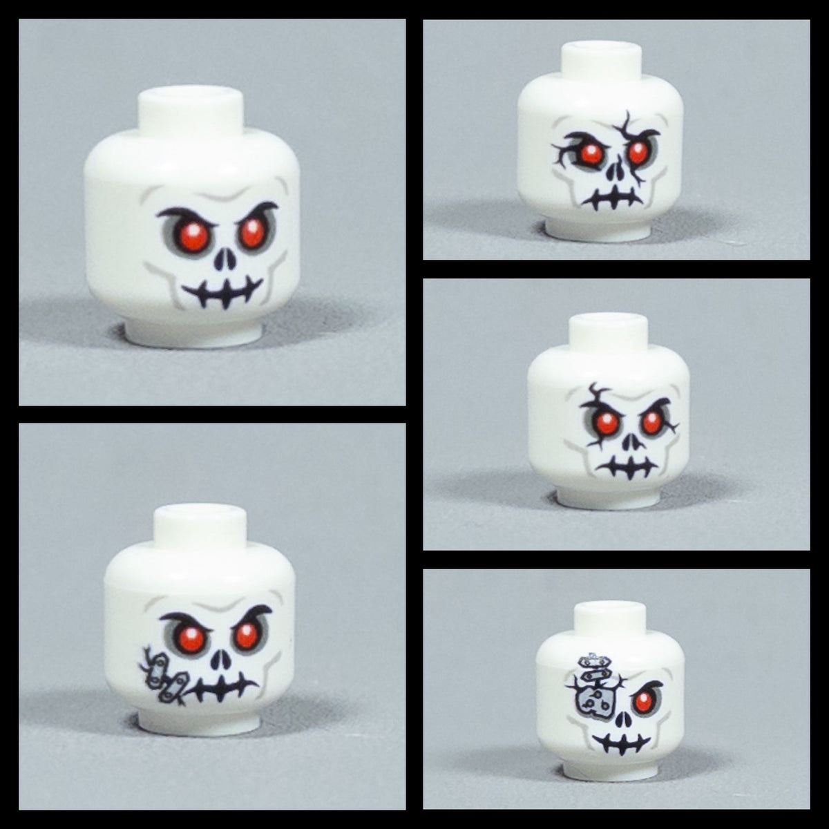 JONAK Toys UV Printed Heads- Skeleton Warriors (White) [x20 Heads Per Batch]
