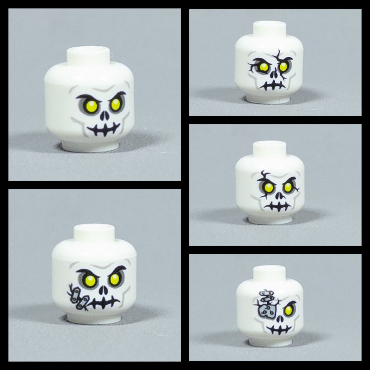 JONAK Toys UV Printed Heads- Skeleton Warriors (White) [x20 Heads Per Batch]