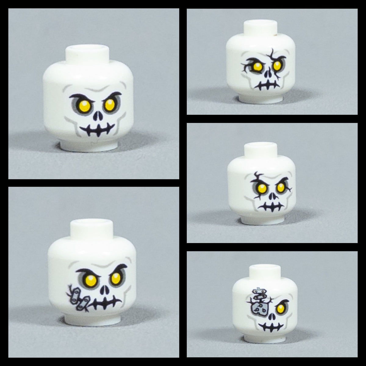 JONAK Toys UV Printed Heads- Skeleton Warriors (White) [x20 Heads Per Batch]