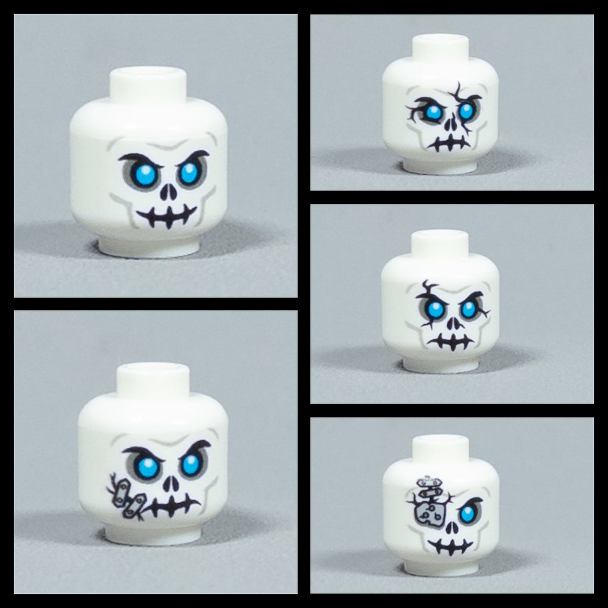 JONAK Toys UV Printed Heads- Skeleton Warriors (White) [x20 Heads Per Batch]