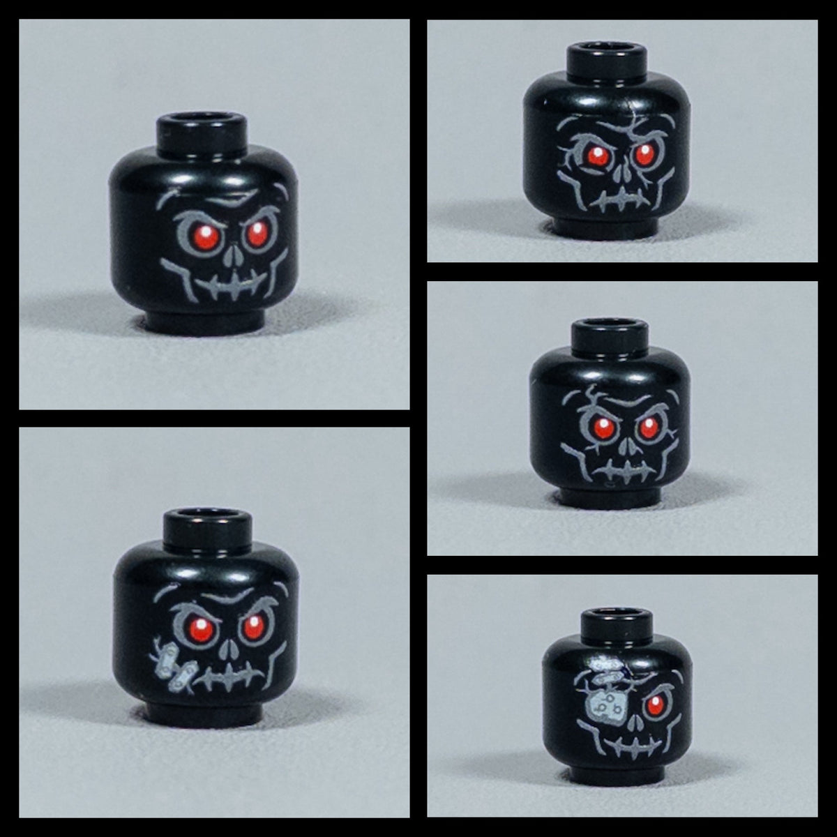 JONAK Toys UV Printed Heads- Skeleton Warriors (Black) [x20 Heads Per Batch]