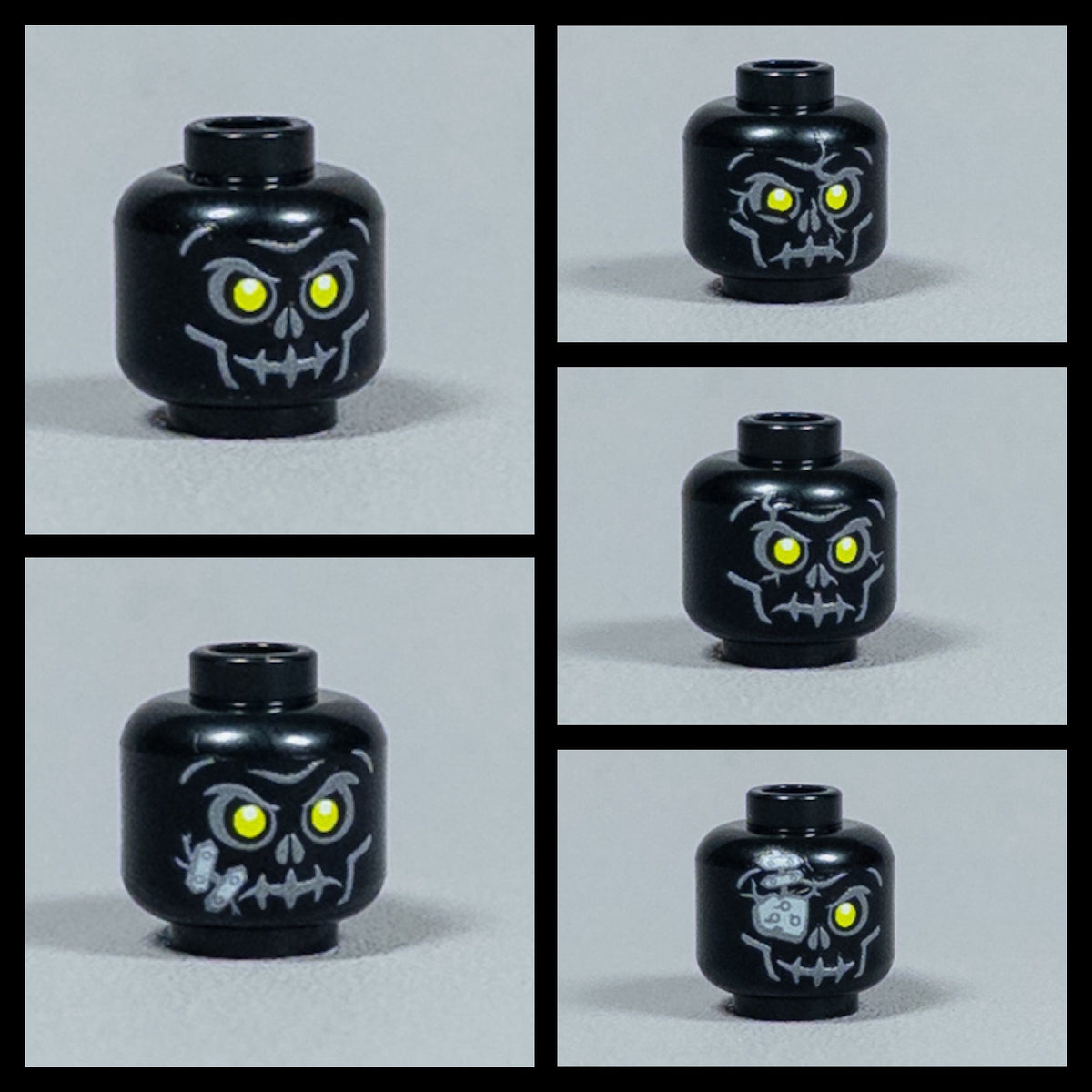 JONAK Toys UV Printed Heads- Skeleton Warriors (Black) [x20 Heads Per Batch]