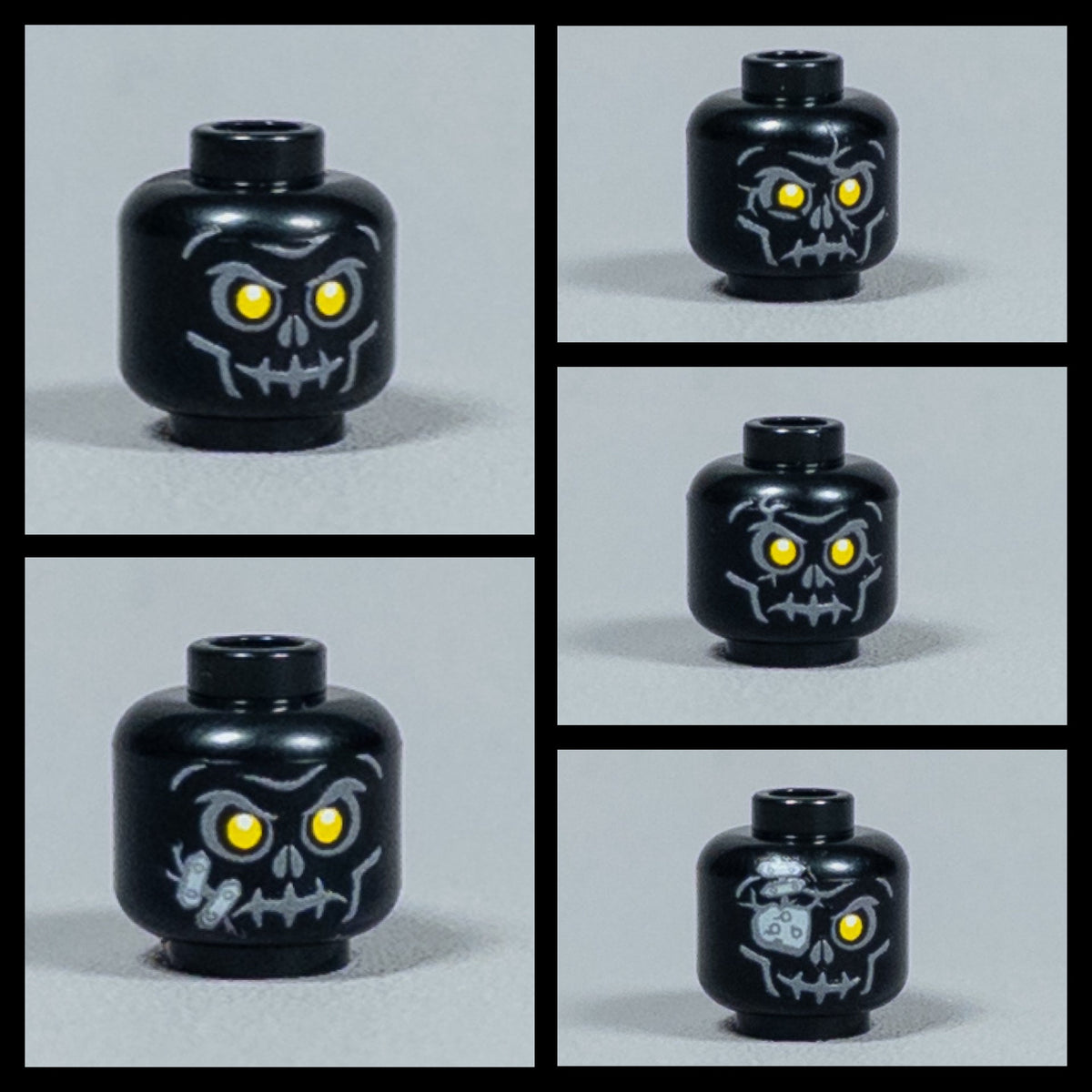 JONAK Toys UV Printed Heads- Skeleton Warriors (Black) [x20 Heads Per Batch]
