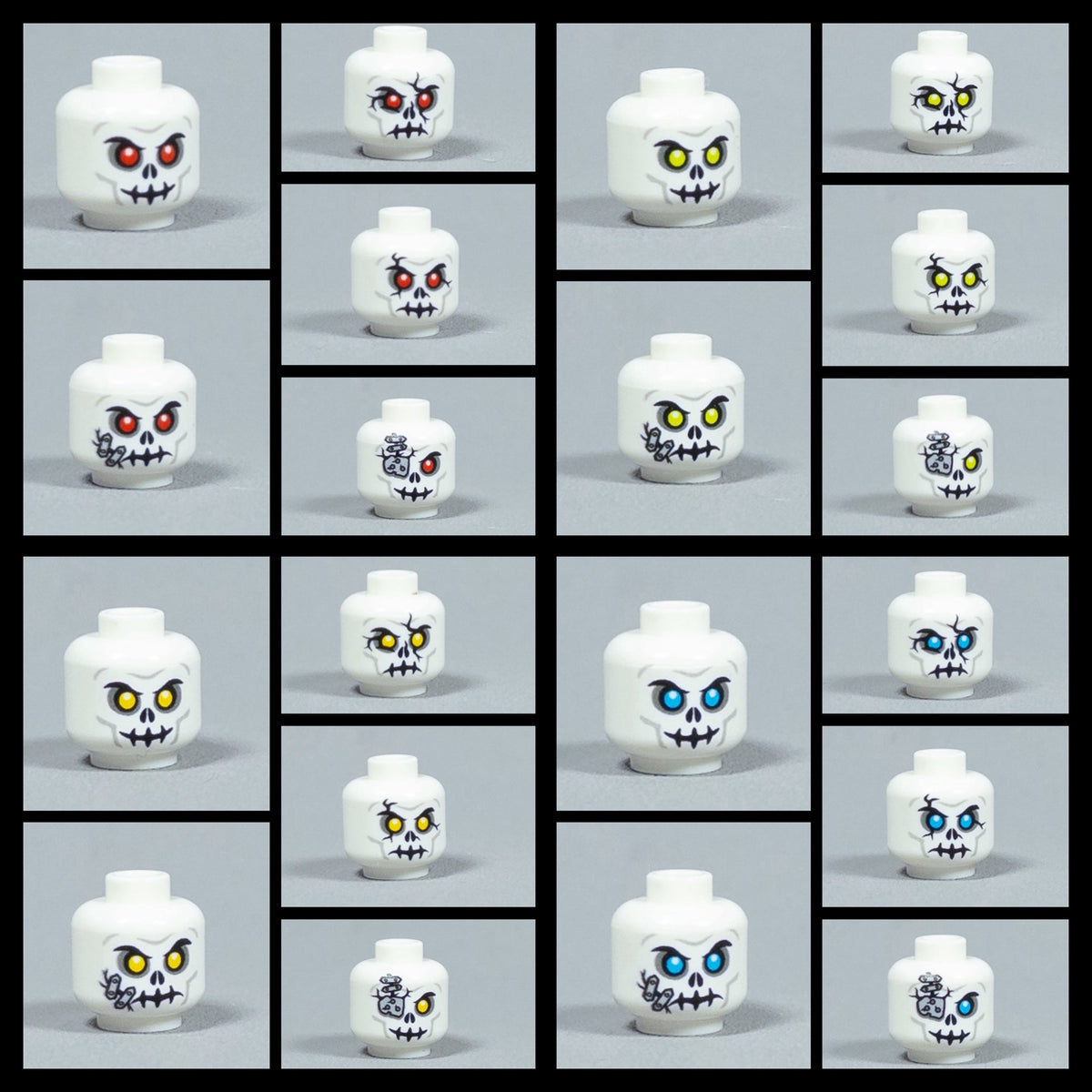 JONAK Toys UV Printed Heads- Skeleton Warriors (White) [x20 Heads Per Batch]