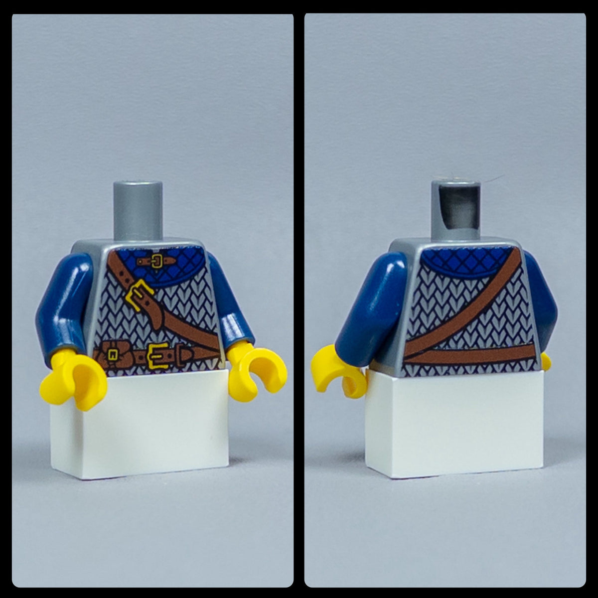 JONAK Toys UV Printed Torso- Scale Mail (Flat Silver & Dark Blue) [x20 Torsos Per Batch]