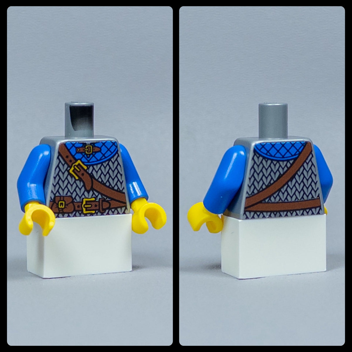 JONAK Toys UV Printed Torso- Scale Mail (Flat Silver & Blue) [x20 Torsos Per Batch]