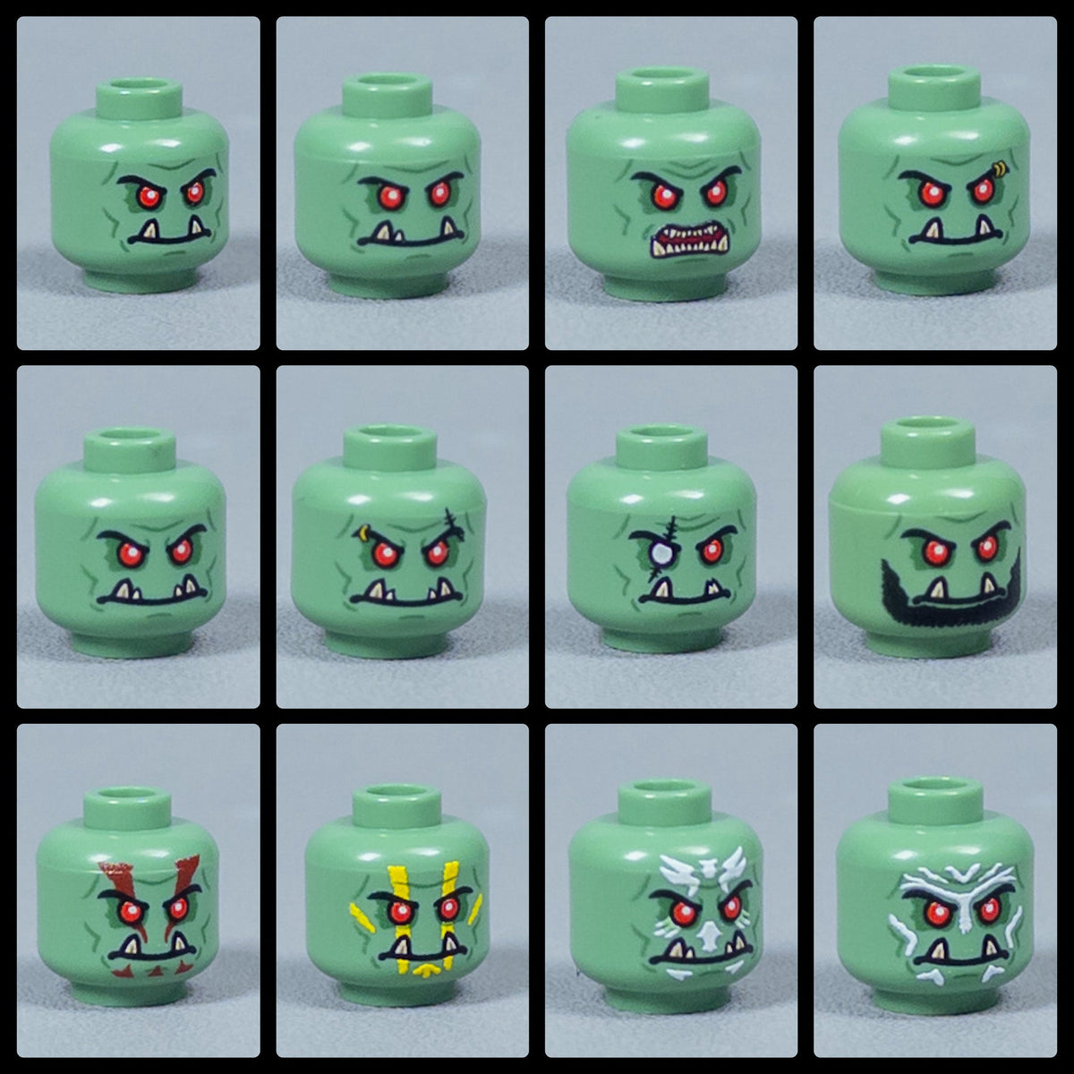 JONAK Toys UV Printed Heads- Orc Warriors [x20 Heads Per Batch]