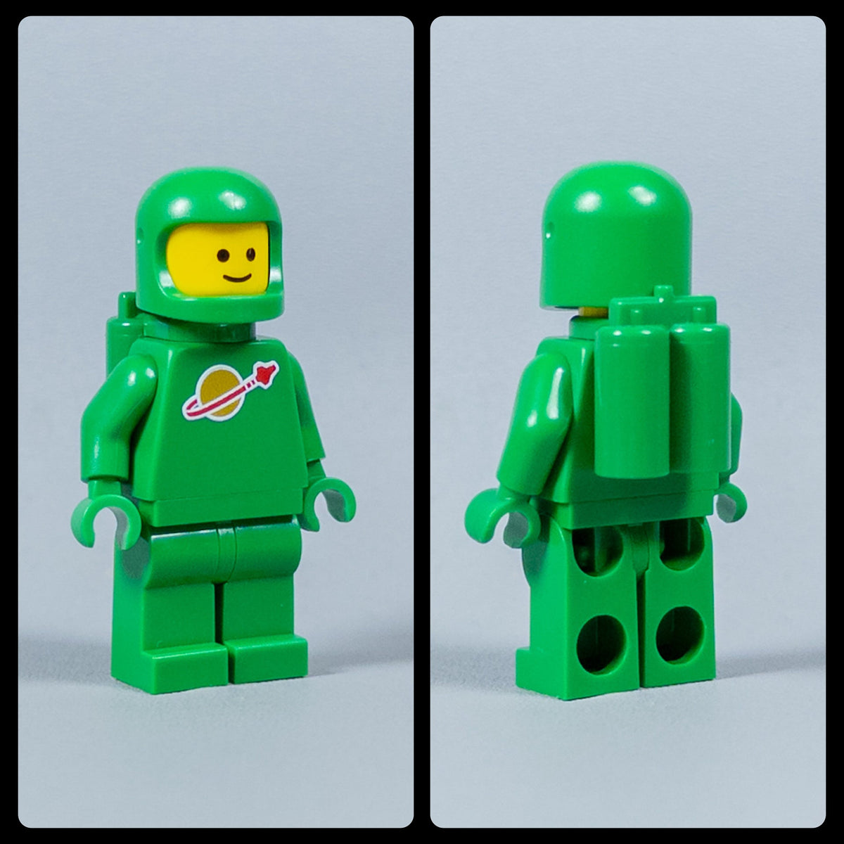 JONAK Toys UV Printed Figure- Classic Space Astronaut (Green) [x10 Figures Per Batch]