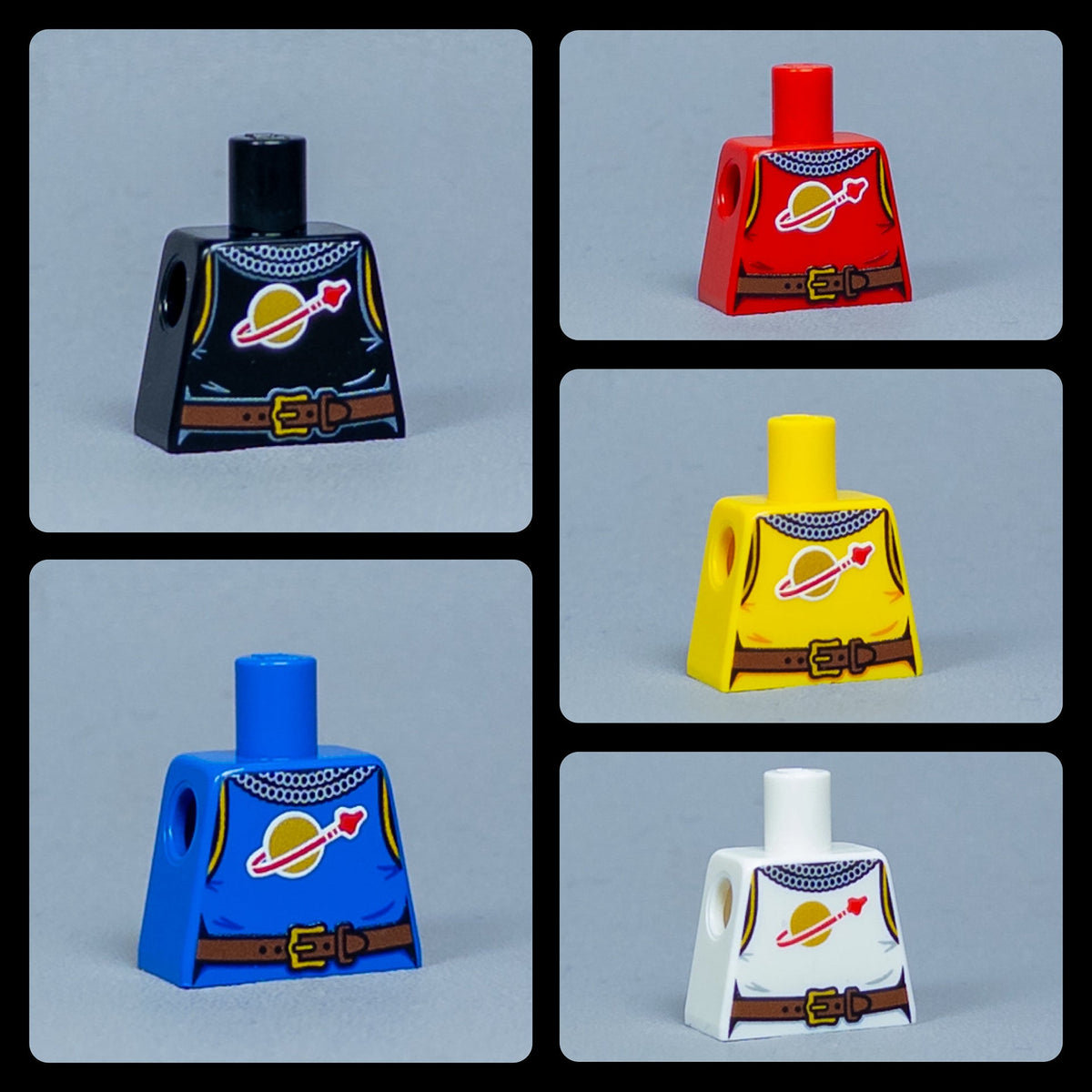 JONAK Toys UV Printed Torso- Classic Space Knights [x20 Torsos Per Batch]