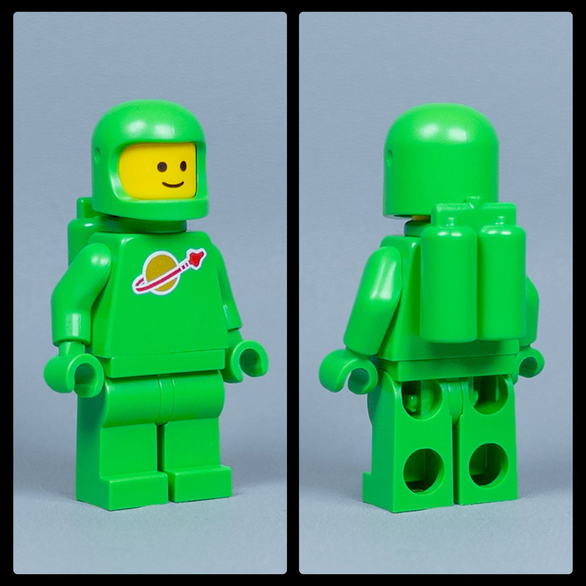 JONAK Toys UV Printed Figure- Classic Space Astronaut (Bright Green) [x10 Figures Per Batch]